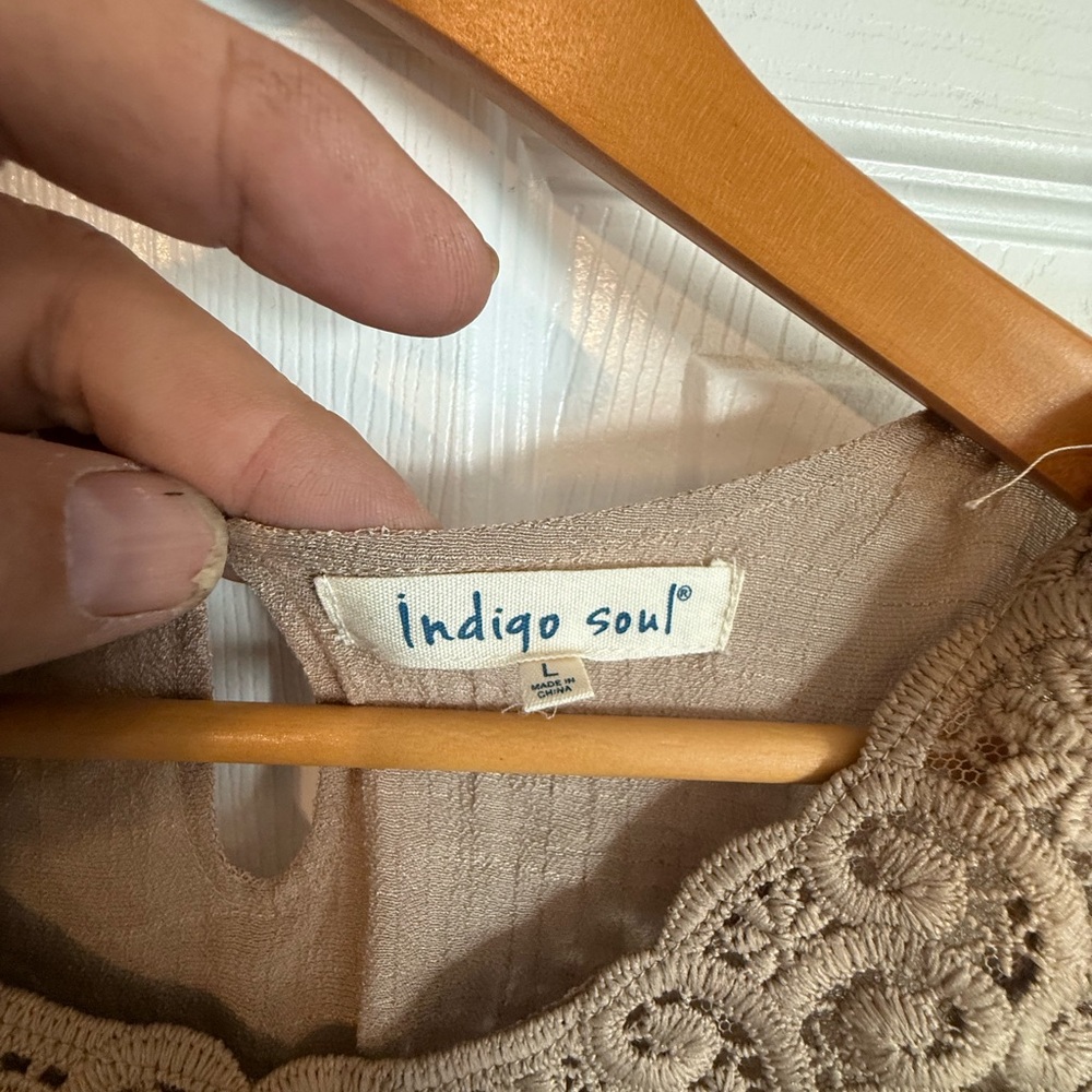 Indigo Soul Tan Lace Mini Dress - Picture 3 of 5